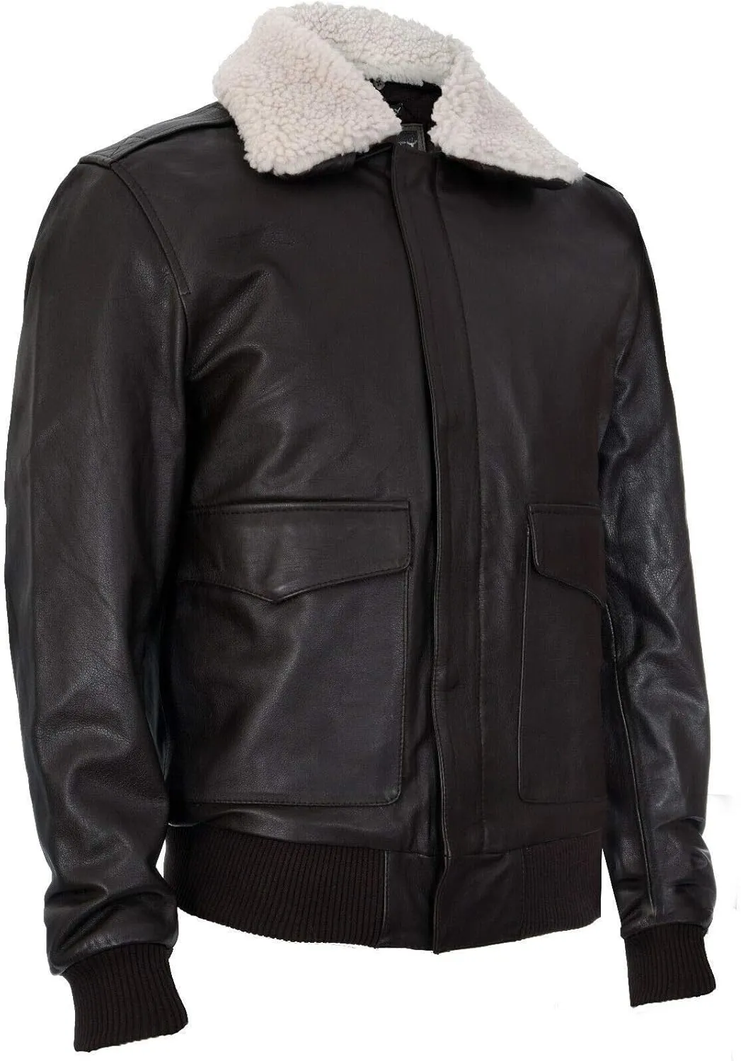 Men's Air Force A2 USAF Brown Pilot Aviator Real Leather Flight Bomber Jacket