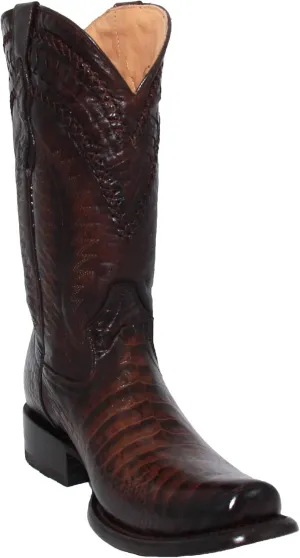 Mens Genuine Leather Caiman Crocodile Print Desgin Cowboy Western Boots