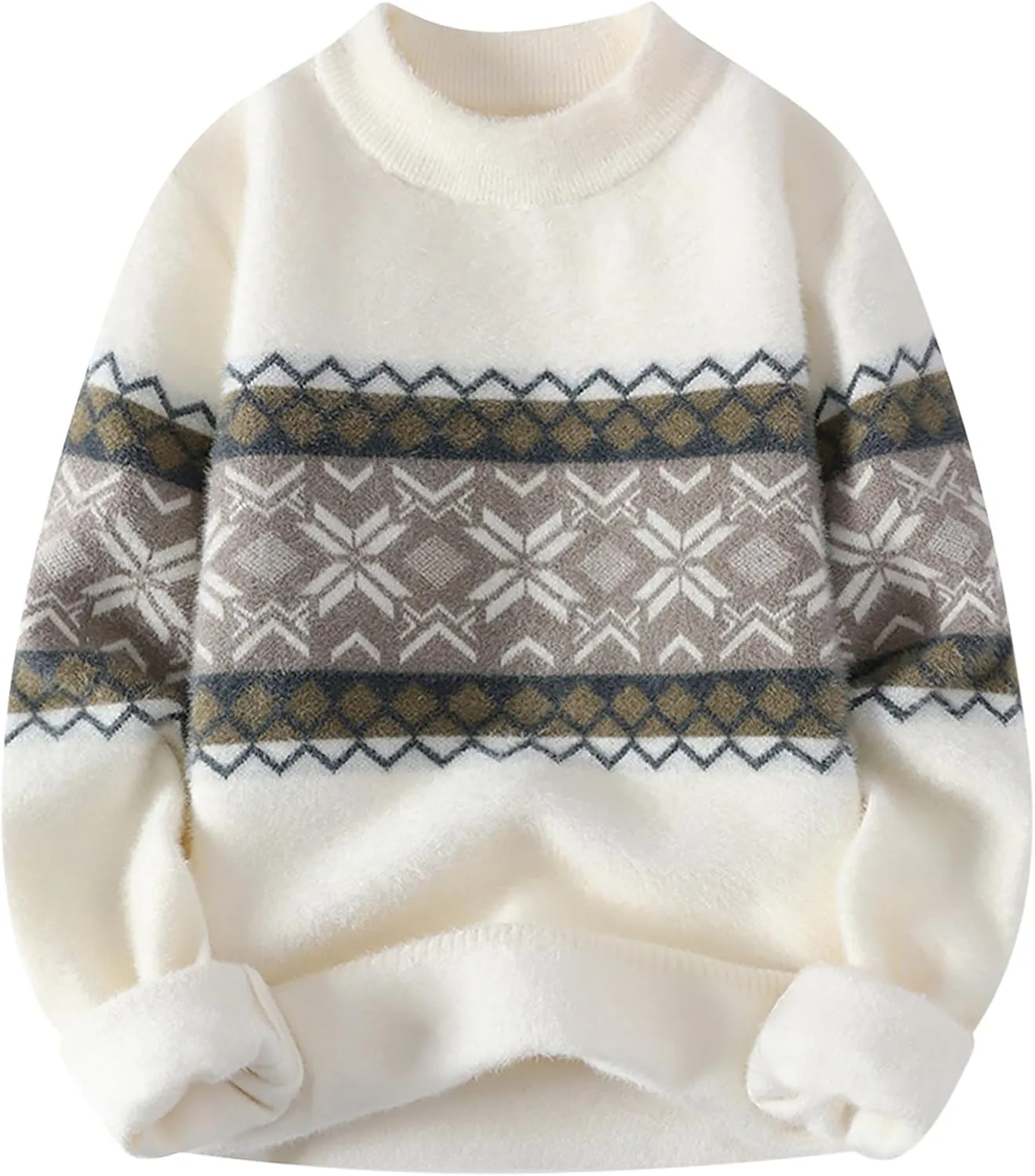 Mens Grandpa Knit Sweater Oversized Vintage Knitted Sweaters Striped Winter Spring Pullover Casual Jumper Tops