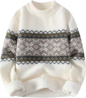 Mens Grandpa Knit Sweater Oversized Vintage Knitted Sweaters Striped Winter Spring Pullover Casual Jumper Tops