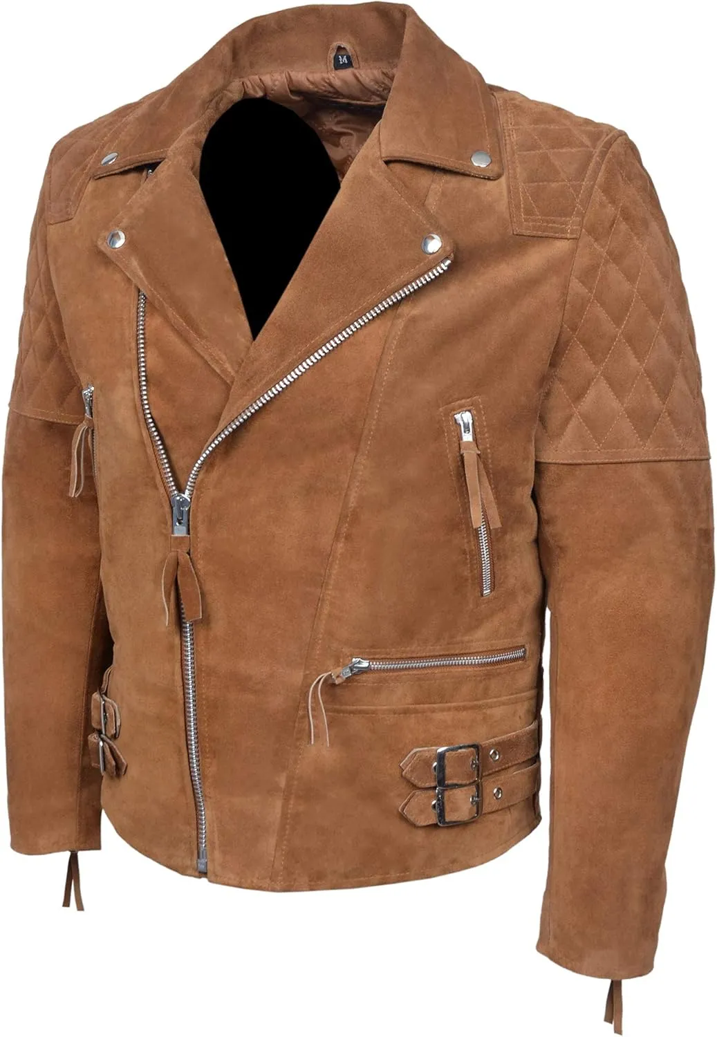 Men's Real Leather Jacket 100% Suede Reckless Classic Fashion Biker Style 233