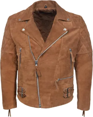 Men's Real Leather Jacket 100% Suede Reckless Classic Fashion Biker Style 233