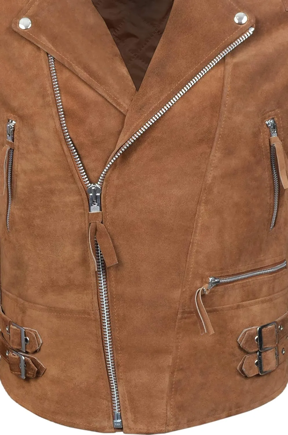 Men's Real Leather Jacket 100% Suede Reckless Classic Fashion Biker Style 233