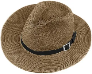 Mens Straw Cowgirl Cowboy Hat Women Floppy Packable Wide Brim Sun Hat UPF50 Western Panama Travel Beach Cap Fedora Bucket Hat