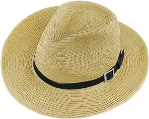 Mens Straw Cowgirl Cowboy Hat Women Floppy Packable Wide Brim Sun Hat UPF50 Western Panama Travel Beach Cap Fedora Bucket Hat