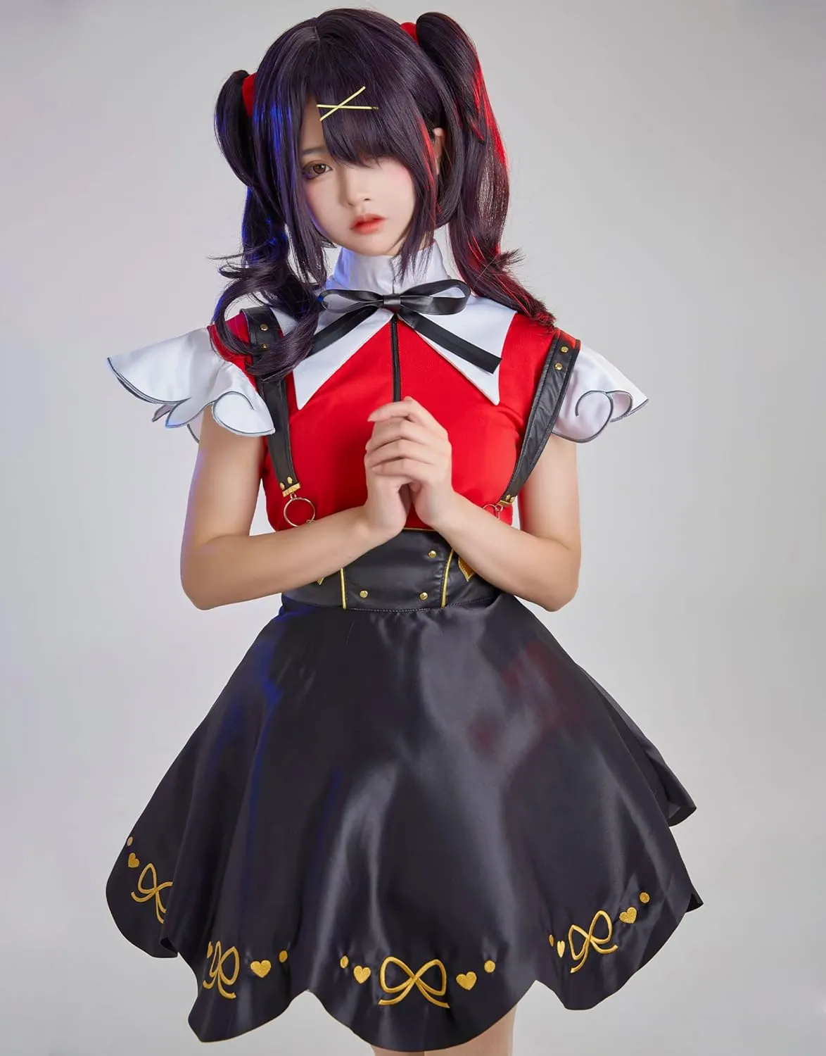 miccostumes Womens Game Streamer Cosplay Costume Kawaii Suspender Skirt with Accessories