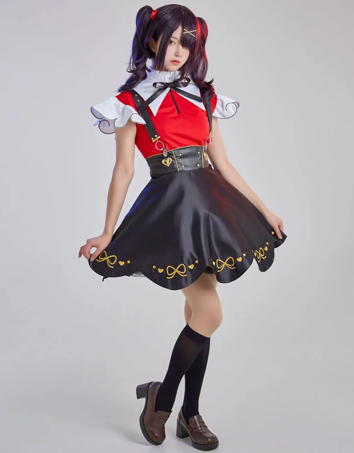miccostumes Womens Game Streamer Cosplay Costume Kawaii Suspender Skirt with Accessories