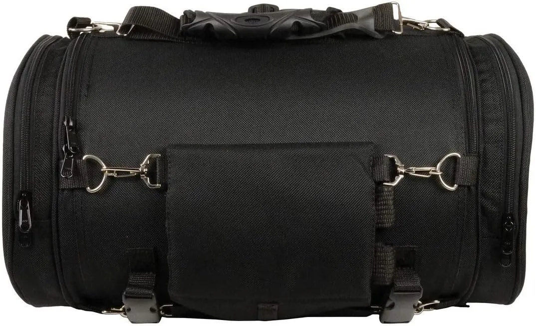 Milwaukee Performance SH683 Large Black Textile Duffel Style Motorcycle Sissy Bar Bag with Carry Strap - One Size
