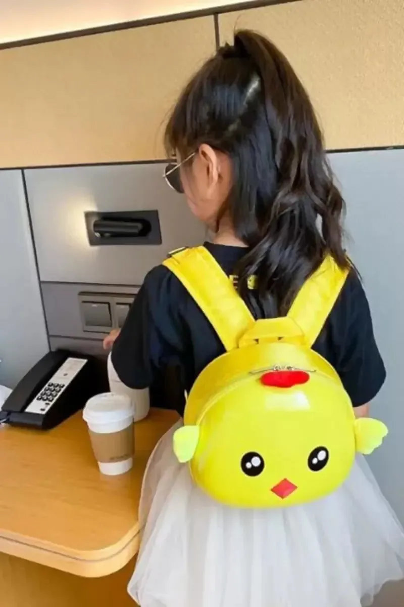 Mini Lightweight Kindergarten Cartoon Backpack For Kids - Yellow