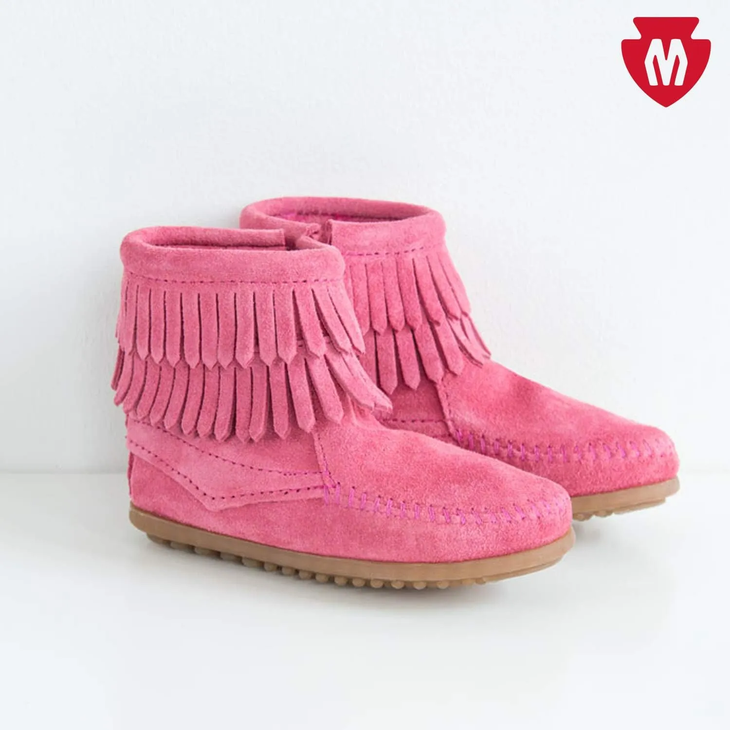 Minnetonka Children's Double Fringe Side Zip Boot
