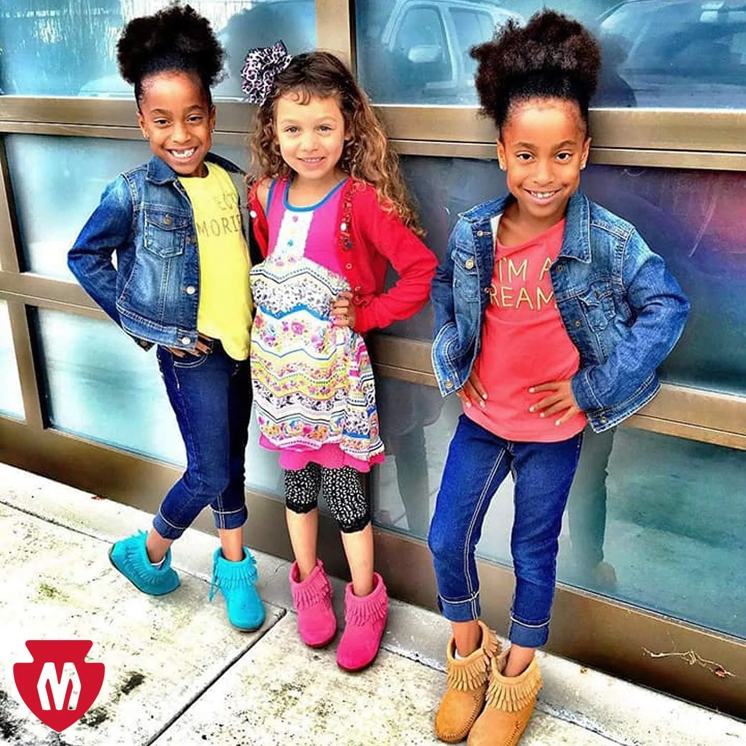 Minnetonka Children's Double Fringe Side Zip Boot