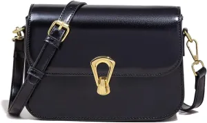 Mn&Sue Designer Women 's Handbag PU Leather Small Flap Crossbody Bags Shoulder Satchel Purse Work Bag