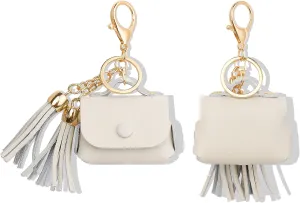 MODOS LOGICOS Genuine Leather Charging Case Cover for Apple AirPods Pro - Beige with Tassels