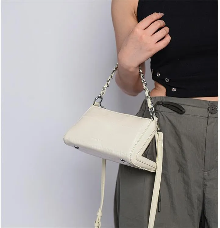 Molodo PU Crossbody Bags for Women Triangle Trendy Shoulder Bag Purse Triangle Underarm Bags Party Vacation Handbag Purses