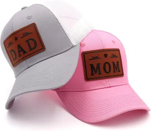 Mom and Dad Hats Embroidered Adjustable Baseball Caps, Mothers and Fathers Day Mom Dad Gifts from Daughter Son Wife Husband