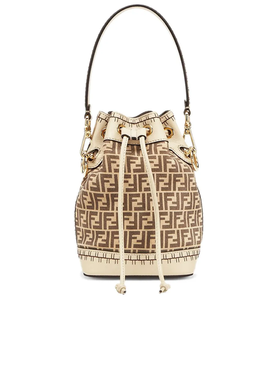 Mon Tresor Bucket Bag in Beige Suede