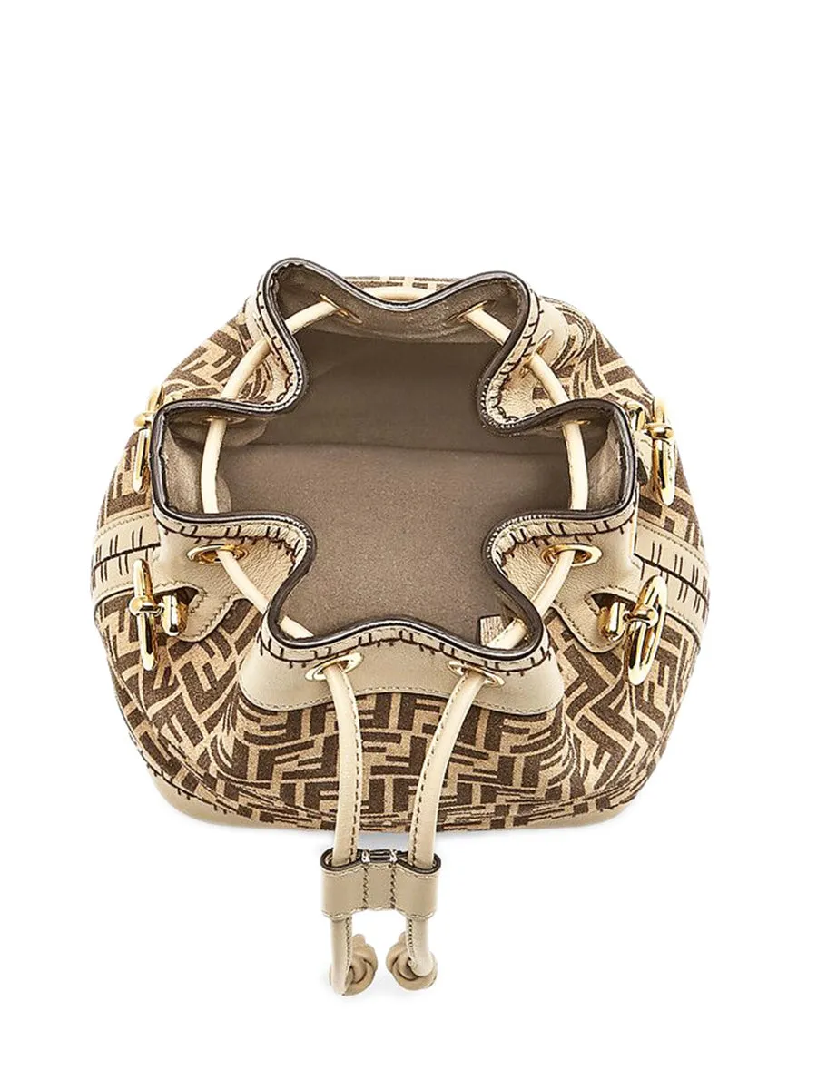 Mon Tresor Bucket Bag in Beige Suede