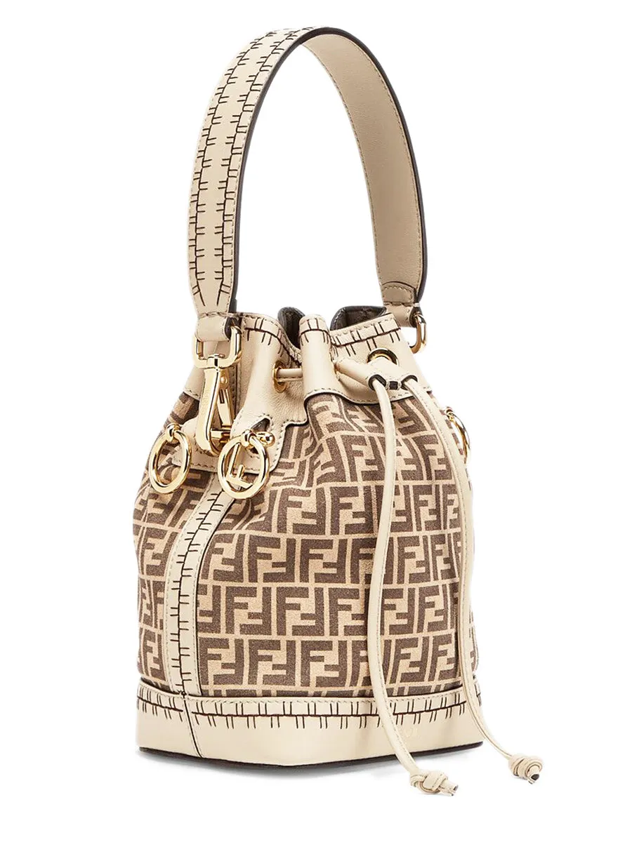 Mon Tresor Bucket Bag in Beige Suede