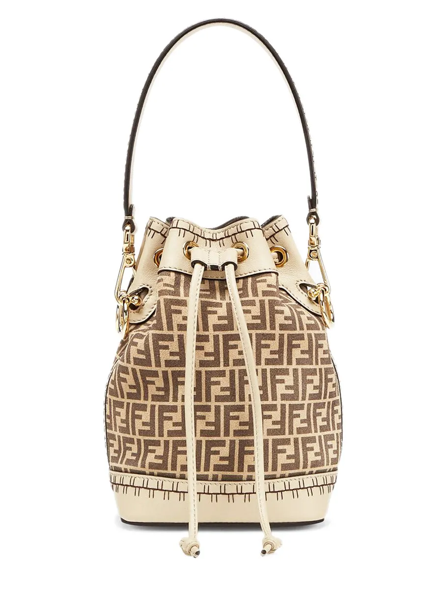 Mon Tresor Bucket Bag in Beige Suede