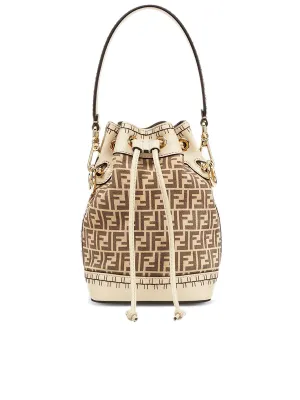 Mon Tresor Bucket Bag in Beige Suede