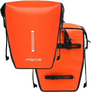 MOSISO 18L Bike Panniers 2 Pack, Waterproof Large Capacity Bicycle Panniers, Bike Shoulder Bag Rear Rack Luggage Trunk Bag with Reflective Strips for Road Mountain Cycling Traveling Commuting, Orange
