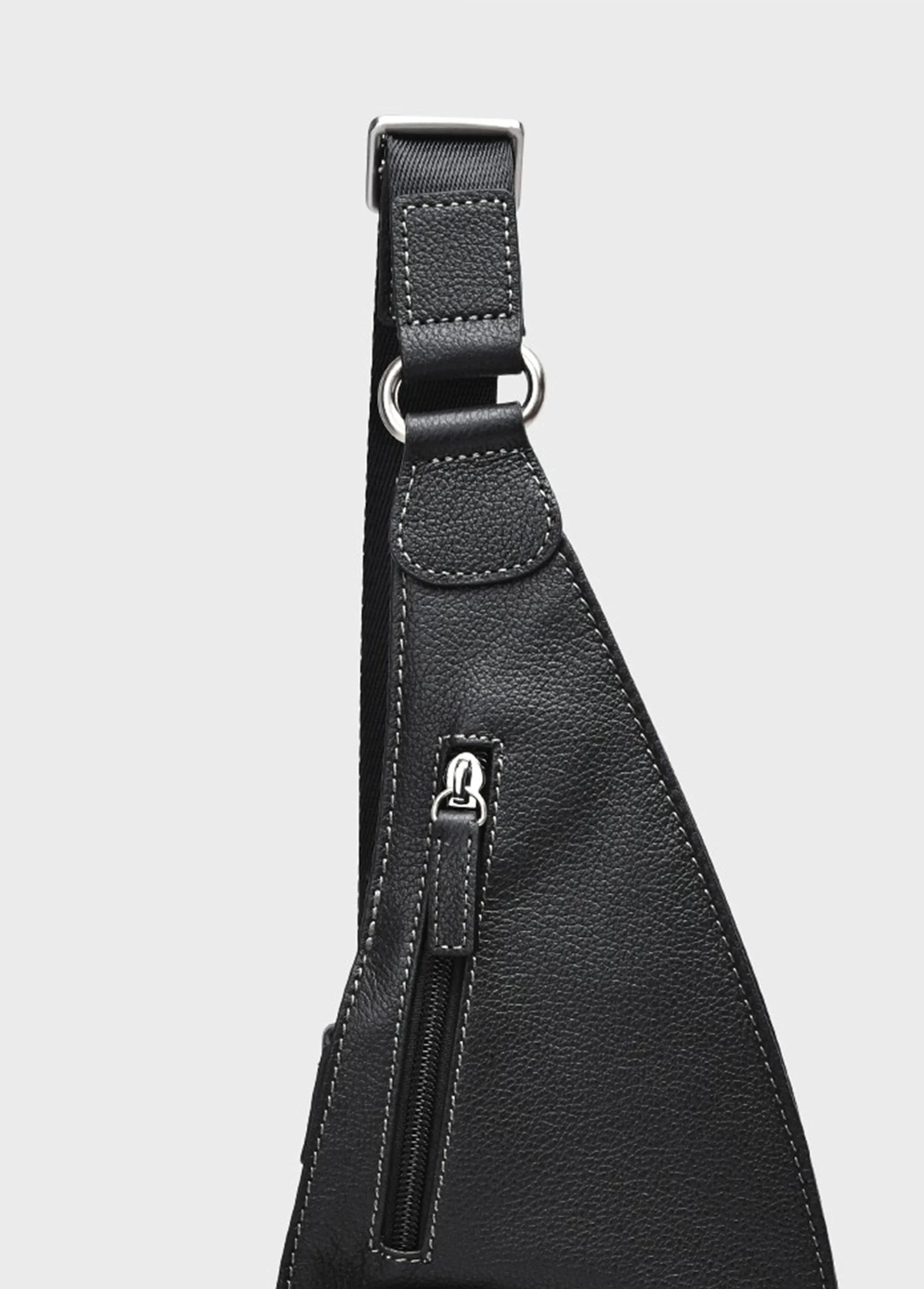 Multi-pocket leather bag for men