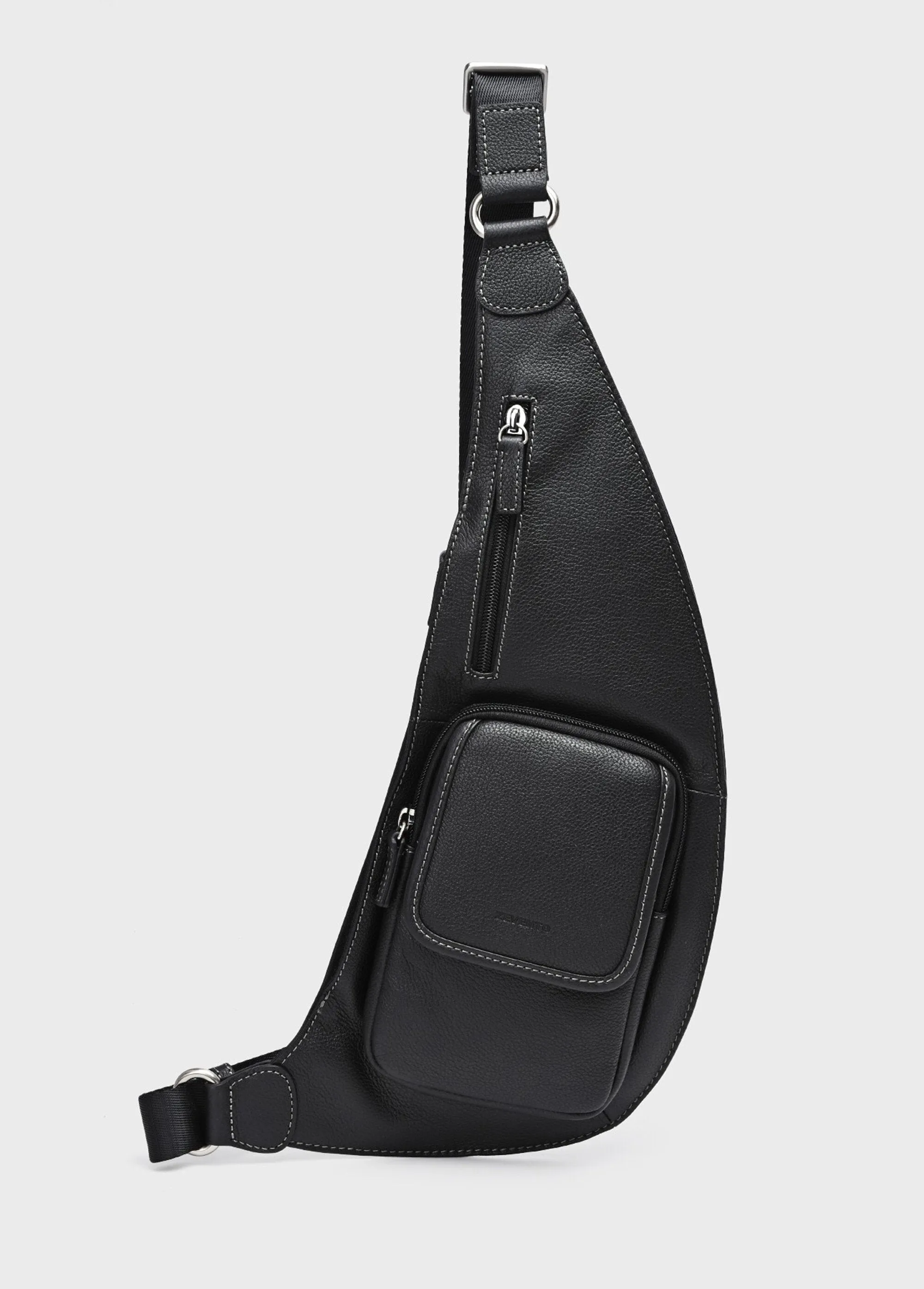 Multi-pocket leather bag for men