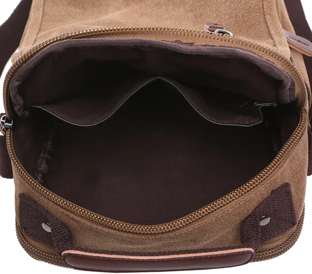 mygreen Small Canvas Crossbody Shoulder Bag Messenger Bag Work Bag