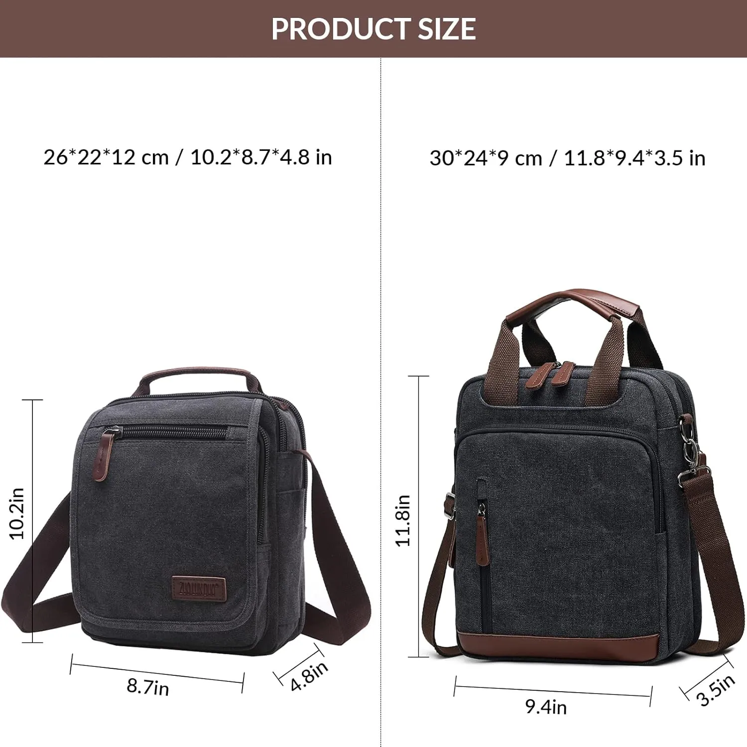 mygreen Small Canvas Crossbody Shoulder Bag Messenger Bag Work Bag