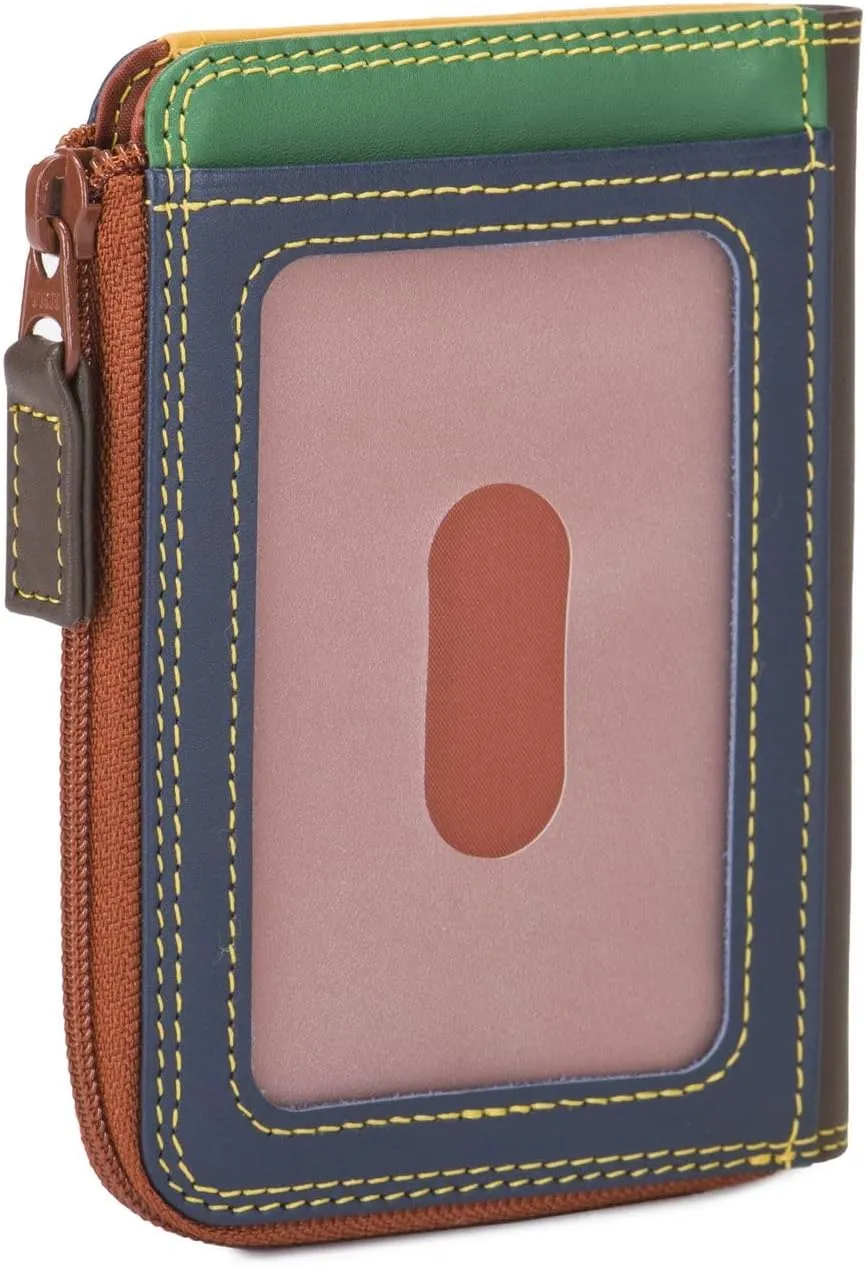 mywalit Small Zip Leather Purse | 3 Card Slots | ID Window & Coin Pocket | Bosco | Stylish & Compact Accessory for Men & Women | Perfect for Everyday Use