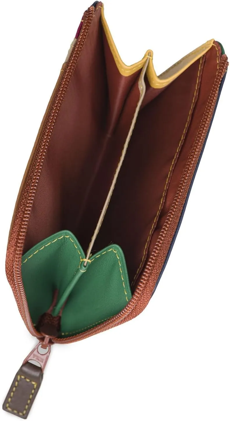 mywalit Small Zip Leather Purse | 3 Card Slots | ID Window & Coin Pocket | Bosco | Stylish & Compact Accessory for Men & Women | Perfect for Everyday Use
