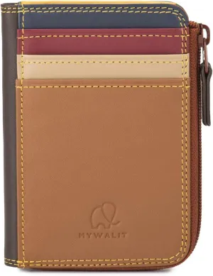 mywalit Small Zip Leather Purse | 3 Card Slots | ID Window & Coin Pocket | Bosco | Stylish & Compact Accessory for Men & Women | Perfect for Everyday Use