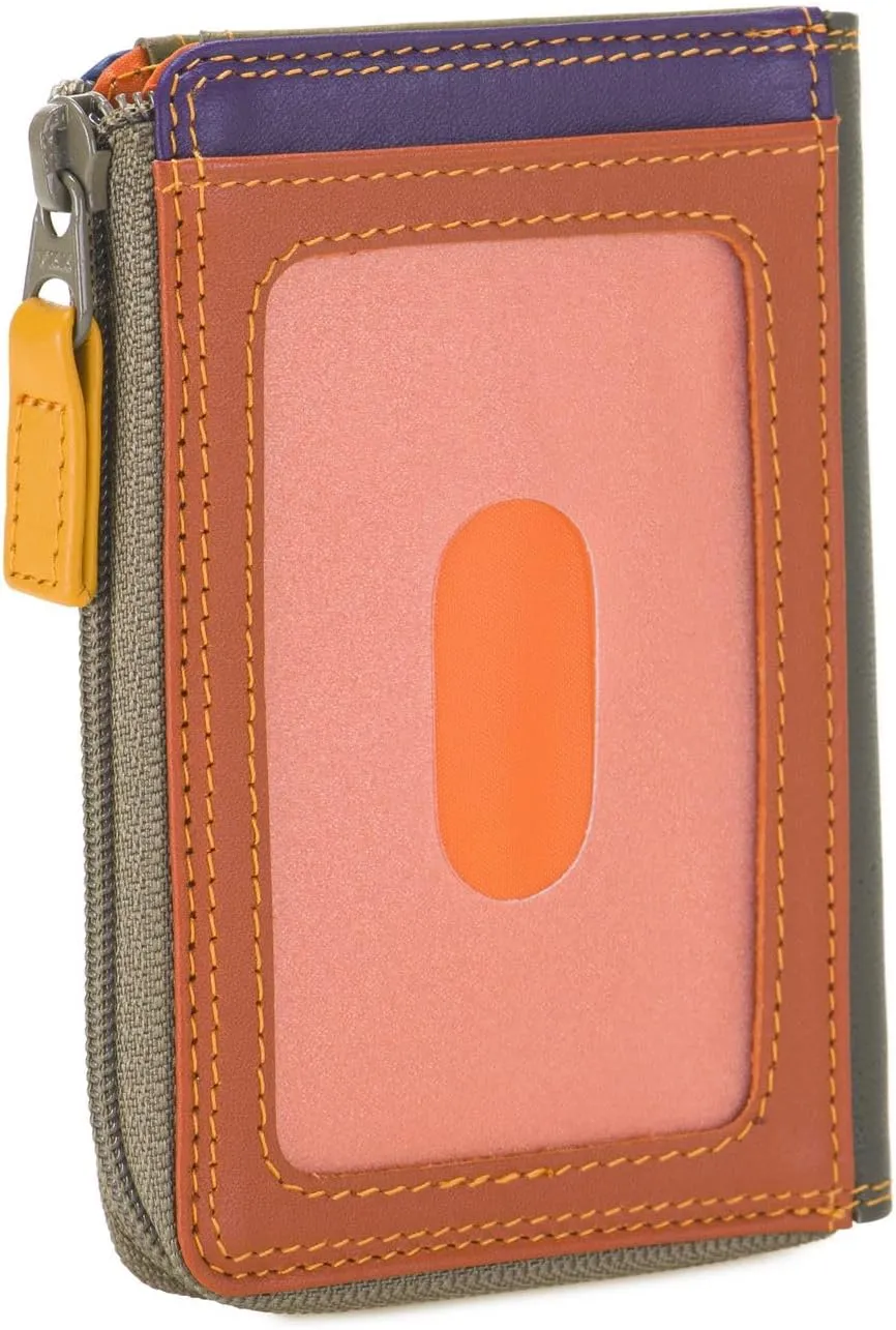 mywalit Small Zip Leather Purse | 3 Card Slots | ID Window & Coin Pocket | Lucca | Stylish & Compact Accessory for Men & Women | Perfect for Everyday Use