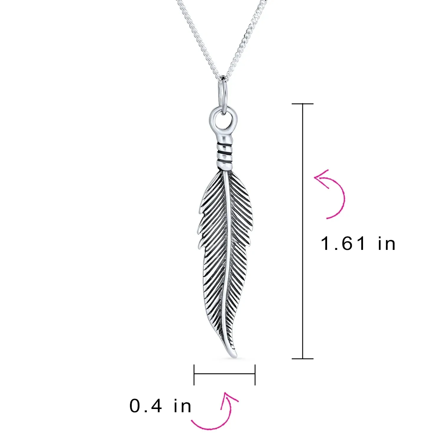 Native American Style Feather Leaf Pendant Necklace Bohemian Western Jewelry 18"