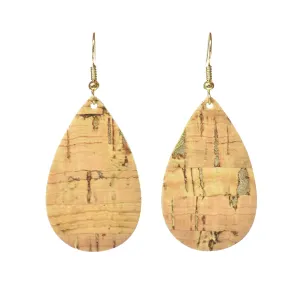 Natural Cork Teardrop Earrings