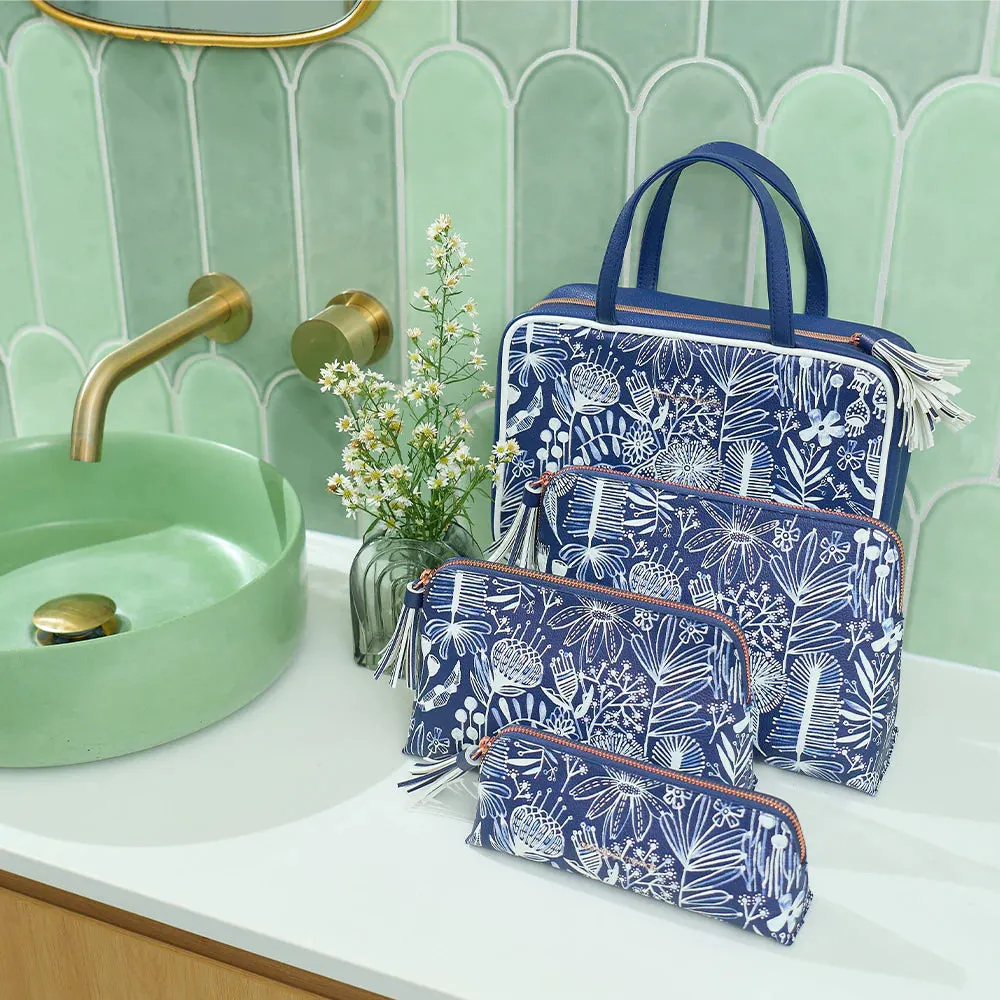 Navy Natives Medium Vanity Bag