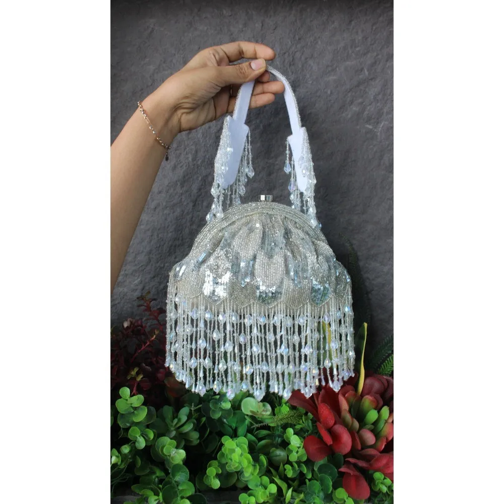 Nayaab by Sonia Symphony Rising Sparkle Blue Clutch for Women