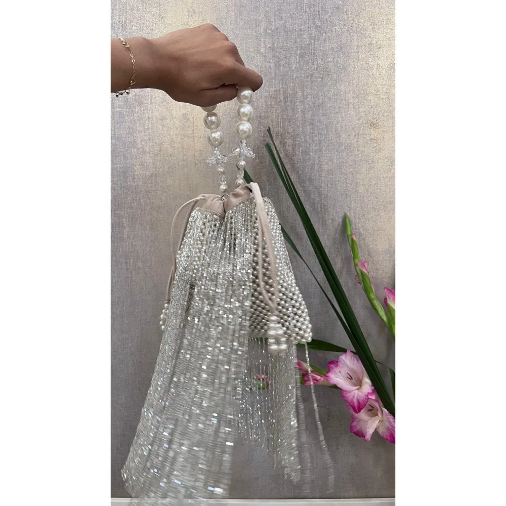 Nayaab by Sonia Tossel Ivory Potli Bag