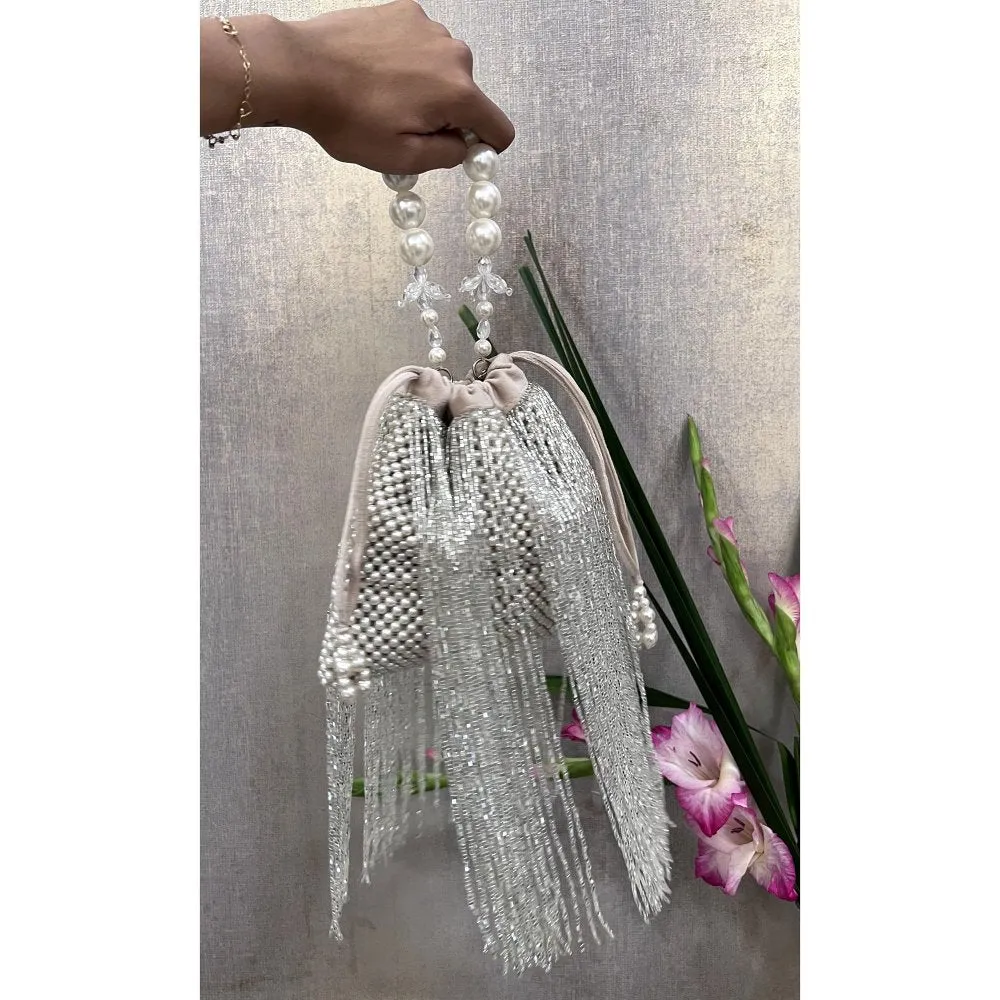 Nayaab by Sonia Tossel Ivory Potli Bag