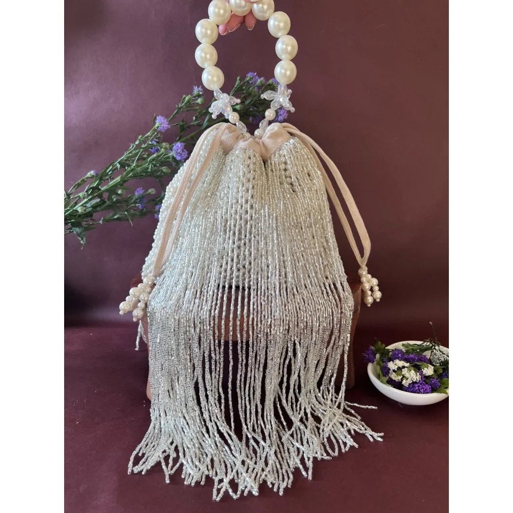 Nayaab by Sonia Tossel Ivory Potli Bag