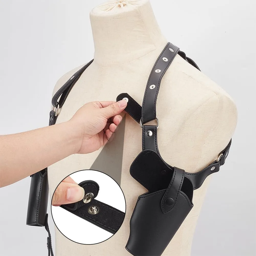 NBEADS Shoulder Holster, Adjustable Vertical Gun Holster with Magazine Pouch Double Magazine Pouch Concealed Carry Shoulder Holster