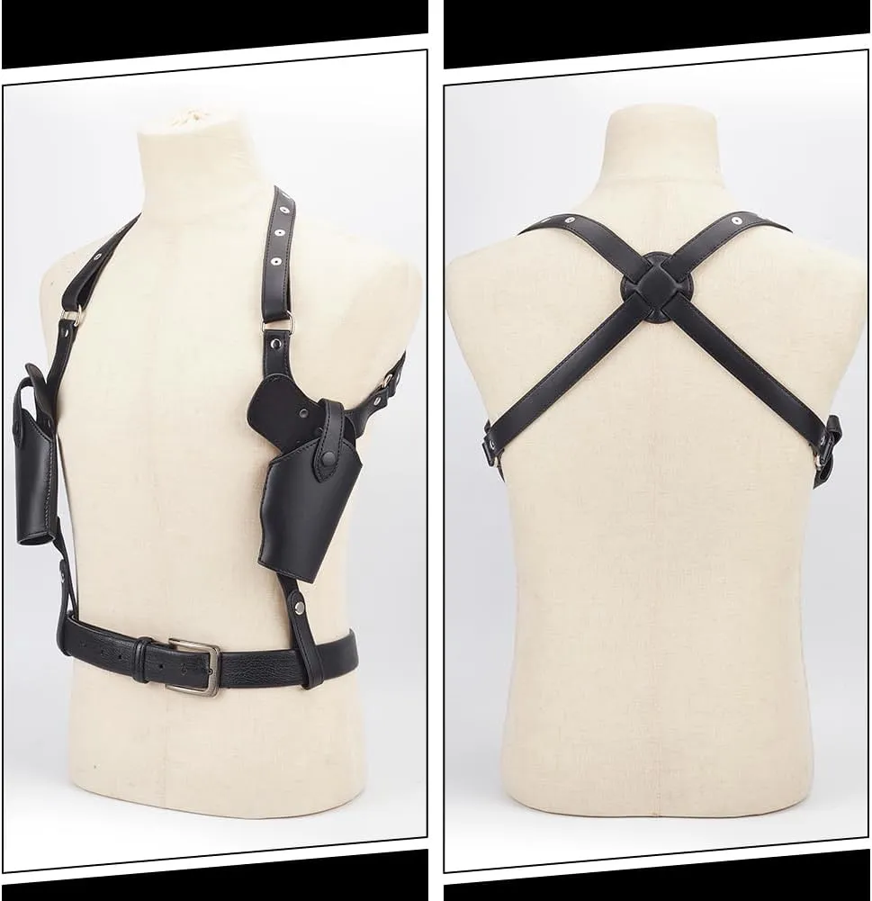 NBEADS Shoulder Holster, Adjustable Vertical Gun Holster with Magazine Pouch Double Magazine Pouch Concealed Carry Shoulder Holster