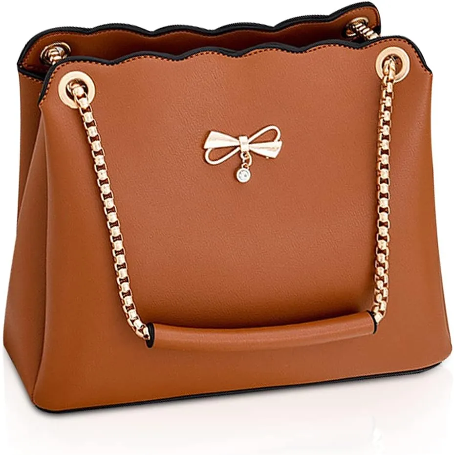 NICOLE & DORIS Small Handbags Shoulder Bag for Women Satchel Handbags PU Leather Clutch Bags Ladies Underarm Bag with Chain