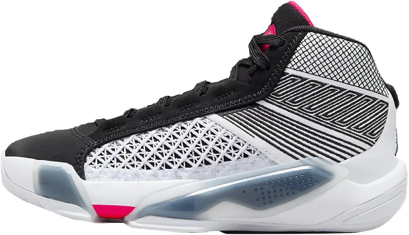 NIKE Air Jordan XXXVIII Big Kids' Shoes (DZ3499-101, White/Black/Siren Red) Size 5.5