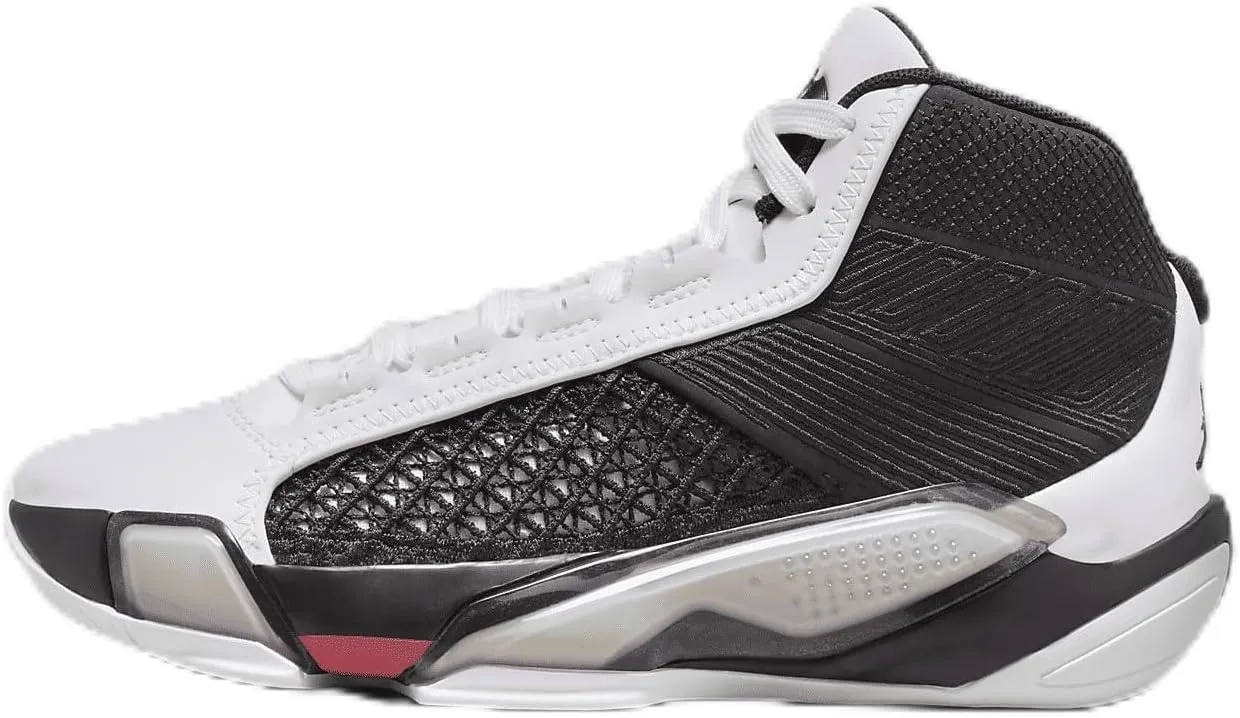 Nike Air Jordan XXXVIII Big Kids' Shoes (DZ3499-106, White/Siren Red/Black) Size 5