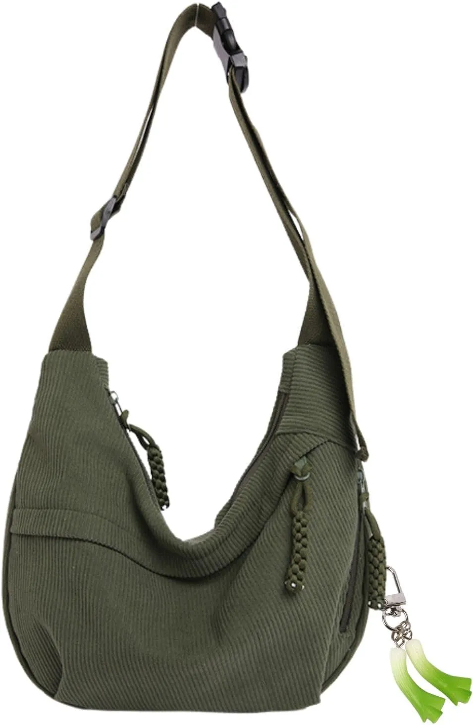 Nylon Hobo Crescent Crossbody Bag for Women,Dumpling Bag Moon Shoulder Bag