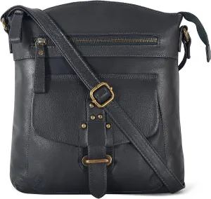 Oak Leathers Leather Crossbody Bag For Women With Adjustable Sling Strap - Medium Size Crossover Shoulder Handbag Purse