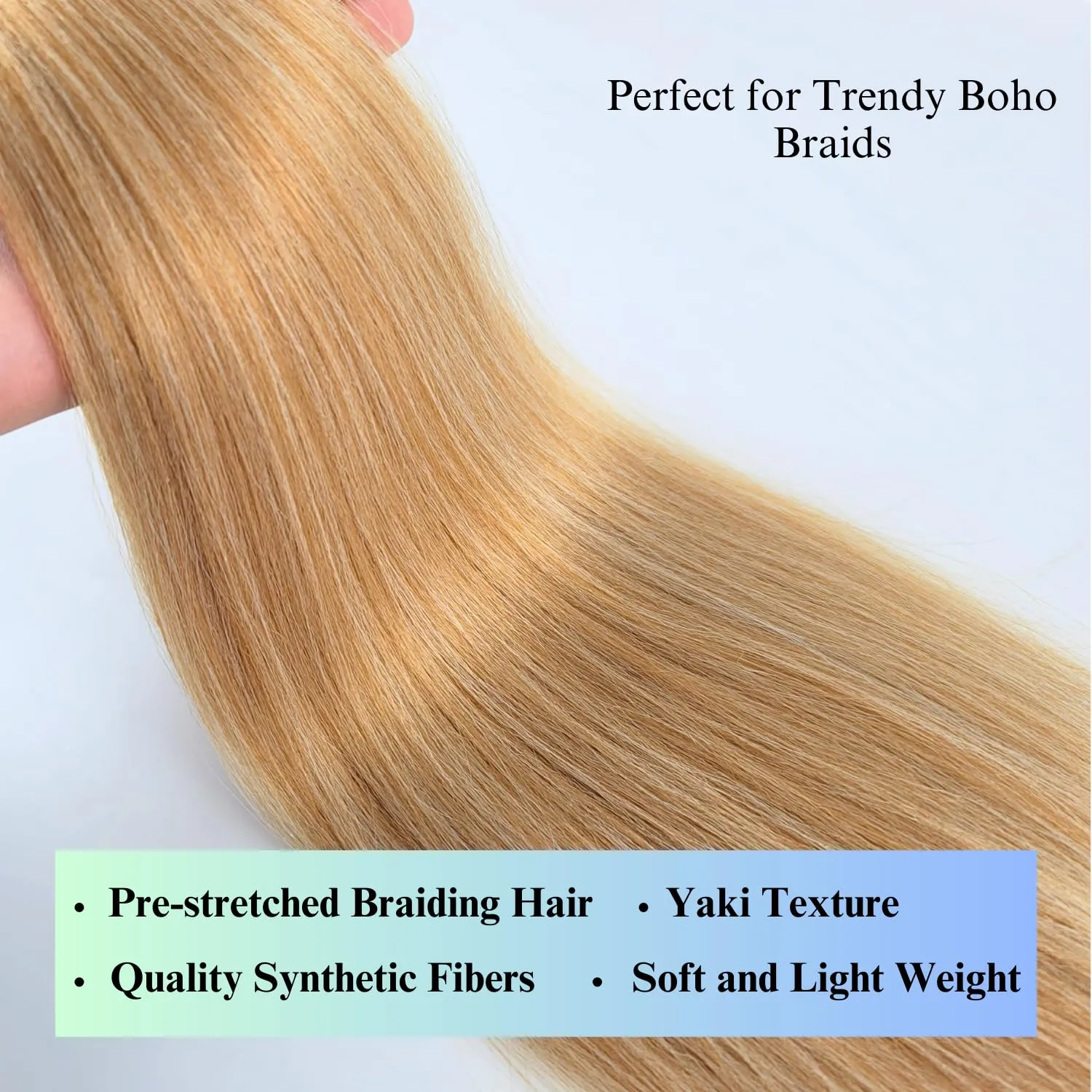 Ombre Blonde Braiding Hair Pre Stretched for Boho Braids 27/613 Hypoallergenic Synthetic Curly Boho Braiding Hair EZ Braid Pre Stretched for Bohemian Braids