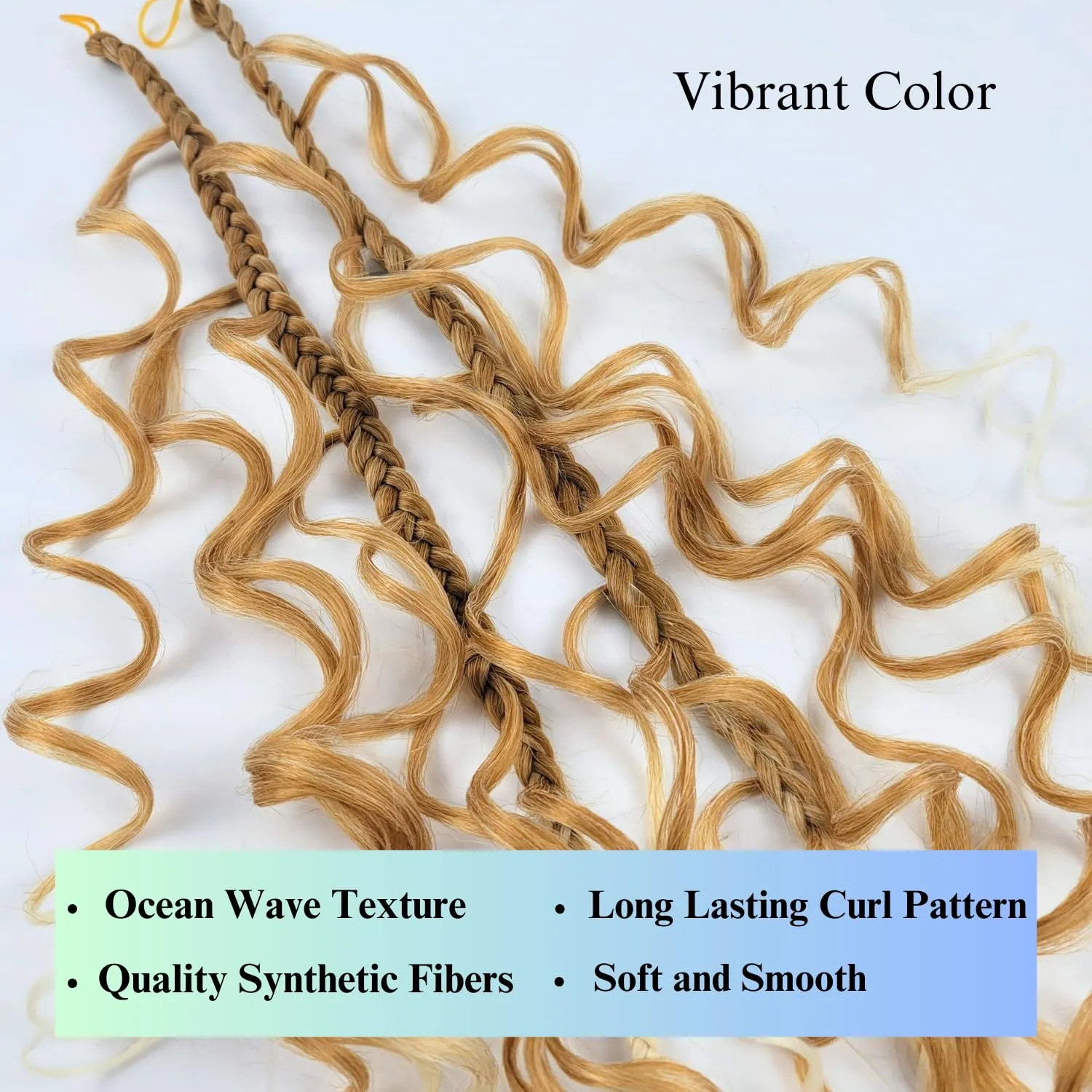 Ombre Blonde Braiding Hair Pre Stretched for Boho Braids 27/613 Hypoallergenic Synthetic Curly Boho Braiding Hair EZ Braid Pre Stretched for Bohemian Braids