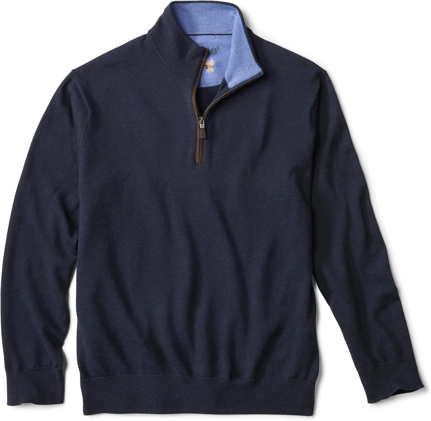Orvis Merino Wool Quarter Zip Pullover 2.0 - Soft Merino Wool Sweater for Men with Faux Suede Binding and Rib-Knit Trim